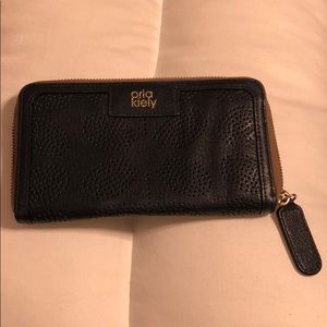 Orla Kiely Vintage Navy Blue Leather Wallet